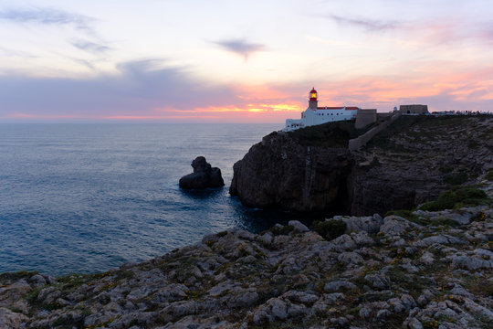 St. Vincente Lighthouse at sunset