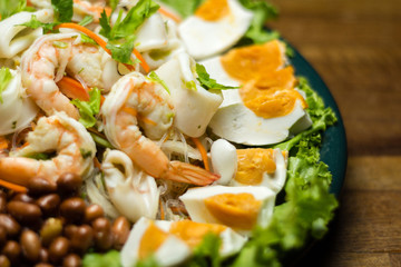 Thai spicy seafood salad