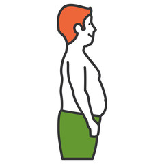 fat man shirtless character vector illustration design