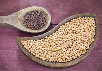 Seeds of yellow and black mustard
