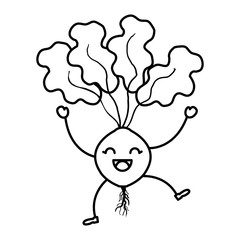 onion fresh vegetable kawaii character vector illustration design