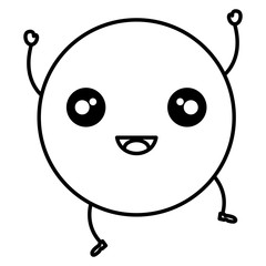 comic kawaii emoticon character vector illustration design