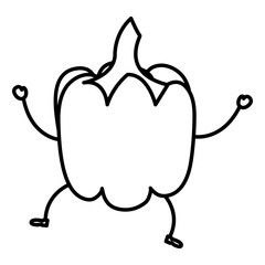 pepper fresh vegetable kawaii character vector illustration design