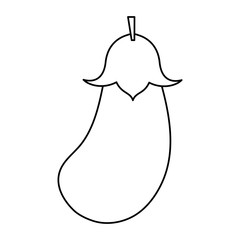 eggplant or aubergine vegetable icon image vector illustration design  single black line
