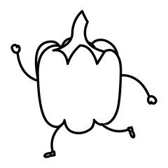 pepper fresh vegetable kawaii character vector illustration design
