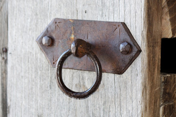 Ring on old wooden door