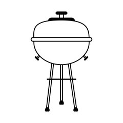 bbq barbecue grill icon image vector illustration design  single black line