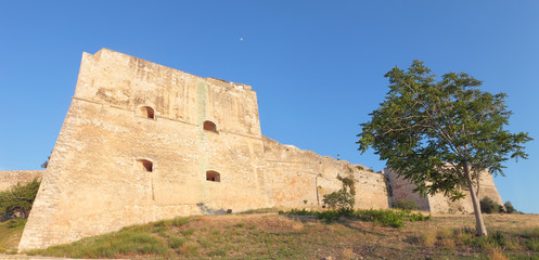 Fototapeta na wymiar Panoramic view of the Castle of Vieste, Apulia, Italy
