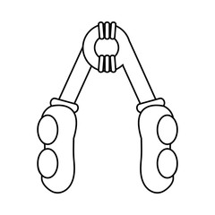 hand grip fitness related icon image vector illustration design  single black line