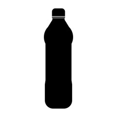 Water plastic bottle the black color icon .