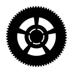 Obraz premium Car wheel the black color icon .
