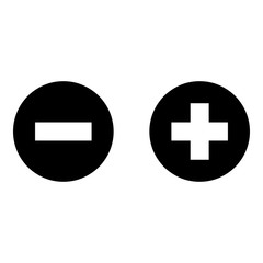 Add sign and delete sign the black color icon .