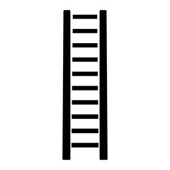 Wooden step ladder the black color icon .
