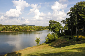 Fototapeta na wymiar View of the historic Cumberland Riverat Fort Donelson near Dover in Tennessee