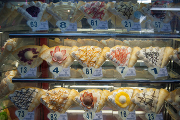 Crepes in a shop window in Tokyo