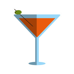 Refreshing liquor cocktail illustration icon vector graphic design shadow
