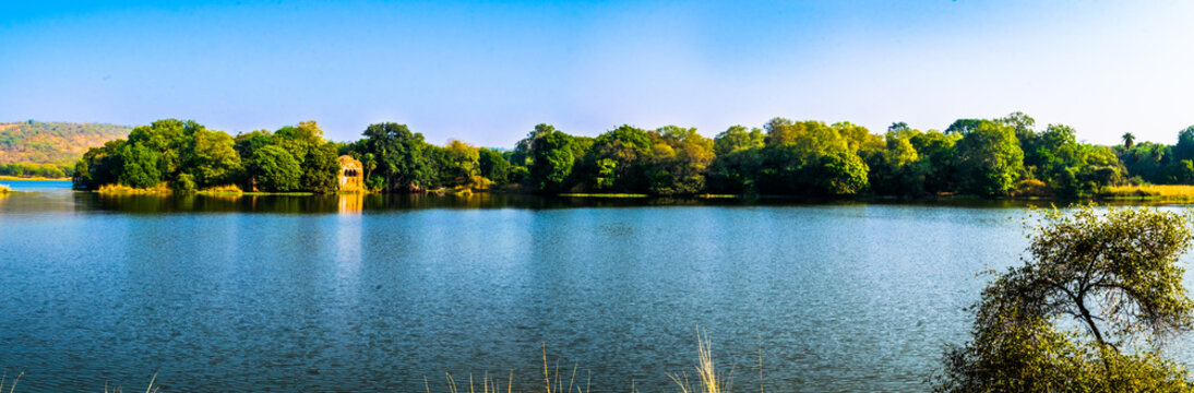 Panoramic view of Raj Baug Lake