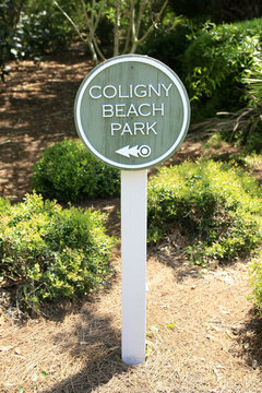 Coligny Beach Park sign in Hilton Head SC