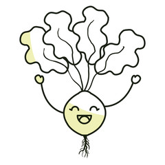 onion fresh vegetable kawaii character vector illustration design