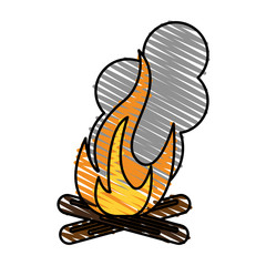 Hot fire flame icon vector illustration design graphic scribble