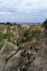 Fototapeta na wymiar Landscape of Cappadocia on gloomy day