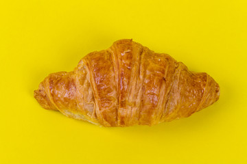 Bread on yellow background