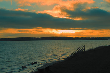 Obraz premium Sunset over the Baltic Sea