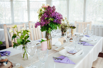 Wedding decor with fresh flowers