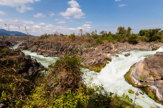 Li Phi waterfall in Laos