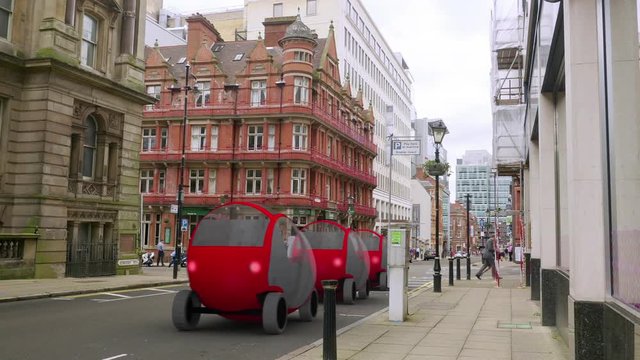 Self driving, autonomous electric car simulation.