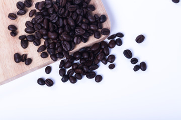Assorted coffee on white background