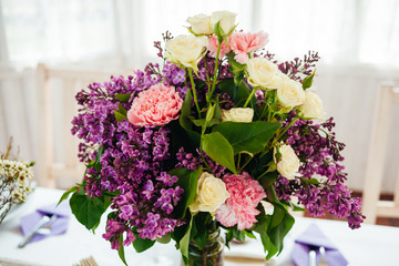 Wedding decor with fresh flowers