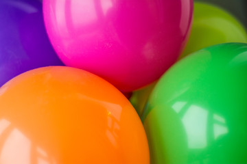 Balloons of different colors related to each other.
