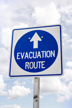 Florida hurricane Evacuation Route sign