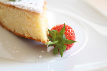 Close-up photo of a piece of sponge cake. Muffin.Dessert 