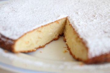 Close-up photo of a piece of sponge cake. Muffin.Dessert 