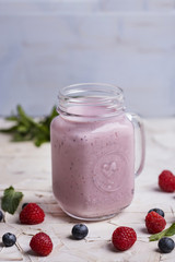 milkshake with fresh berries