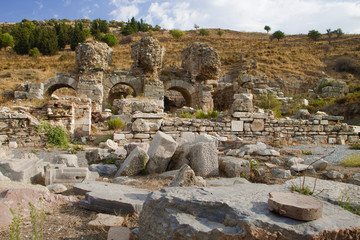 Fototapeta na wymiar Ancient ruins of public bath, Ephesus, Turkey circa 1200 - 200 B.C