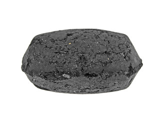Coal briquette for BBQ isolated on a white background