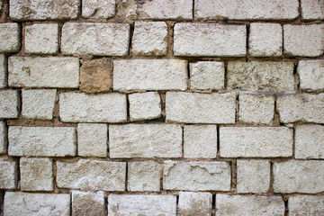 Background of old vintage dirty brick wall.