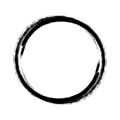 Vector black circle painted with a brush
