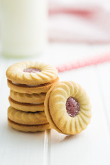 Sweet biscuits with jam.