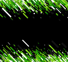 Green abstract background on black.