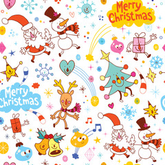Merry Christmas seamless pattern