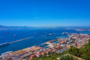 Fototapeta na wymiar Aerial view of Gibraltar. Gibraltar capital of Gibraltar UK