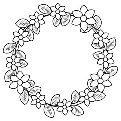 floral wreath decorative icon vector illustration design
