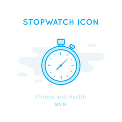 Stopwatch icon isolated on white.