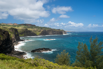Fototapeta na wymiar North east coastline of Maui from Kahekili highway