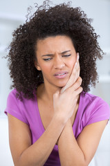 woman having a toothache