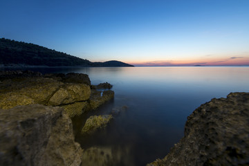 Sonnenuntergang auf der Insel Zirje, Kroatien